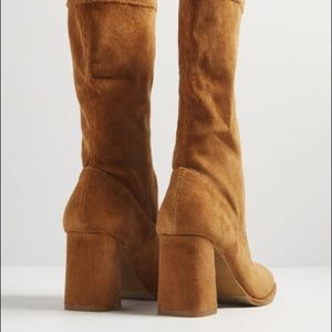 ModCloth tan corduroy heeled boots